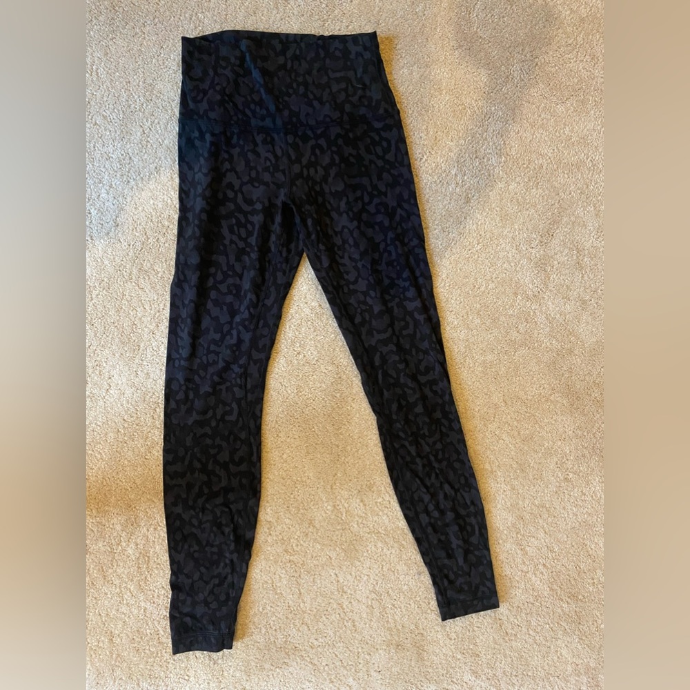 Lululemon Cheetah Print Black Leggings
